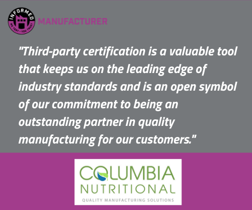 Columbia Nutritional - Certification Quote
